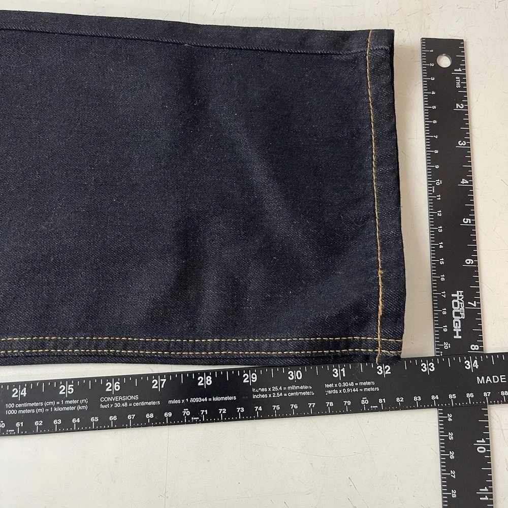 Levis Jeans Mens 36x32 Black 514 Straight Stretch Dark Wash Denim Work Grunge